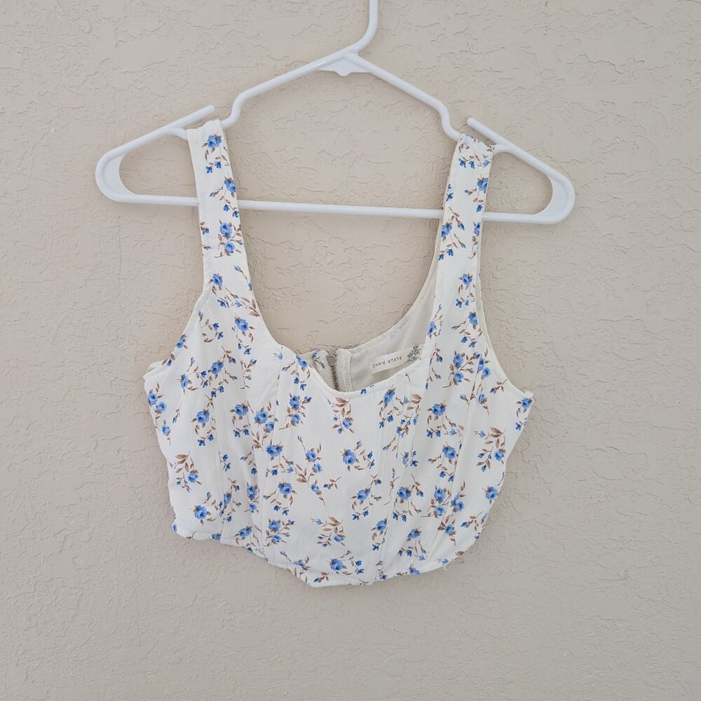 Altar'd State Boned Cropped Sweetheart Neck Crop Tank Top Size S NWOT